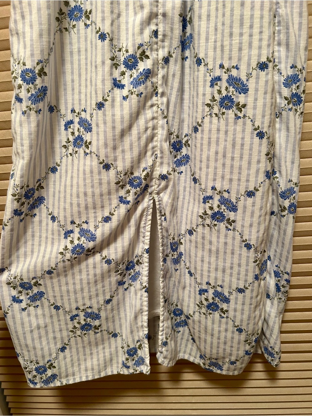 Old Navy Cream Maxi Dress with Blue Floral Print - Picture 6 of 7
